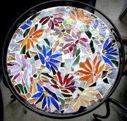 Tropical design with dichroic glass