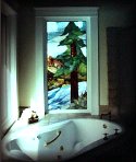 Pine window in bath
